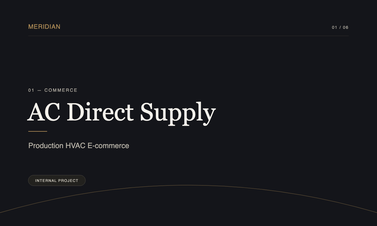 AC Direct Supply — live HVAC e-commerce storefront