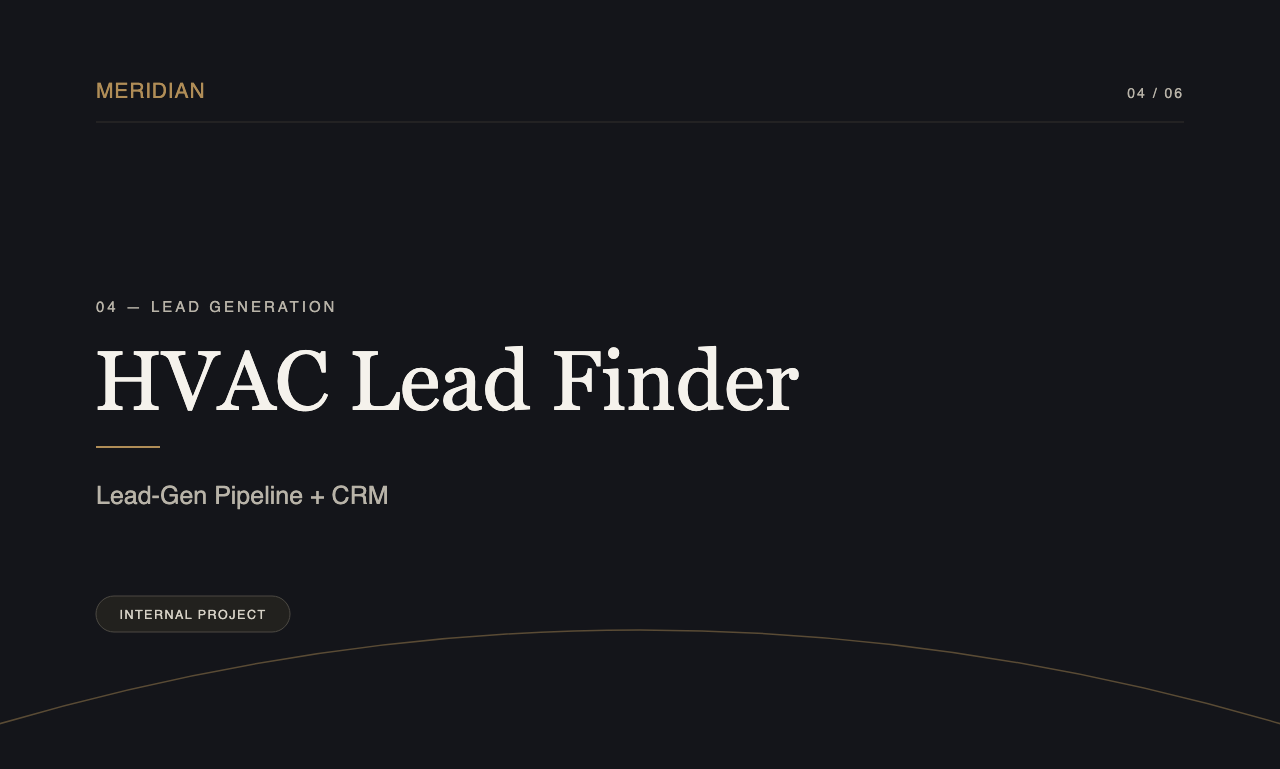 HVAC Lead Finder — calling queue and KPI command center