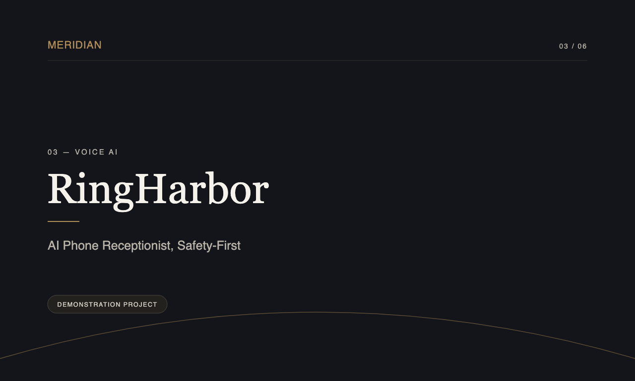 RingHarbor — AI phone receptionist landing page